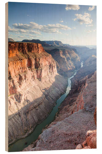 Holzbild Landschaft: Sonnenuntergang über Colorado River, Grand Canyon, USA