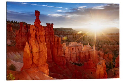 Stampa su alluminio Bryce Canyon all'alba, Utah, USA