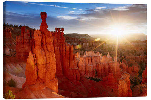 Canvas print Landscape: beautiful sunrise at Bryce canyon, Utah, USA