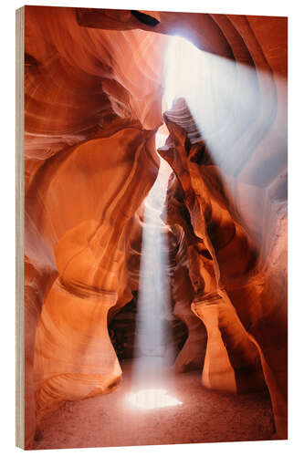 Cuadro de madera Light beams at Upper Antelope Canyon, Arizona, USA