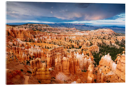 Acrylic print Dramatic sunset over Bryce canyon, Utah, USA