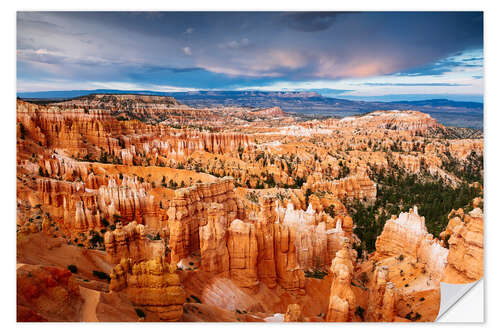 Vinilo para la pared Dramatic sunset over Bryce canyon, Utah, USA