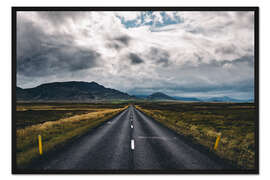 Gerahmter Kunstdruck Straßen von Island #1