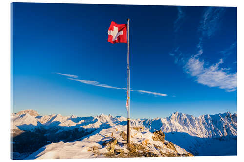 Acrylic print Piz Martegnas summit in Grisons