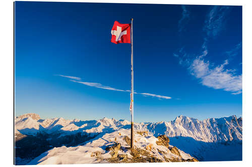 Galleritryk Piz Martegnas summit in Grisons