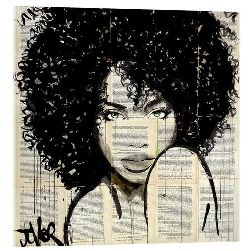 Acrylglasbild Engel mit Locken