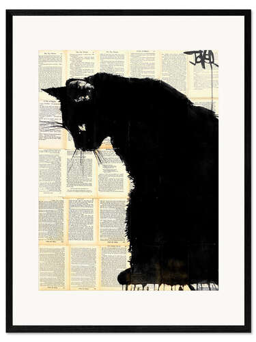 Impresión de arte enmarcada Gato negro