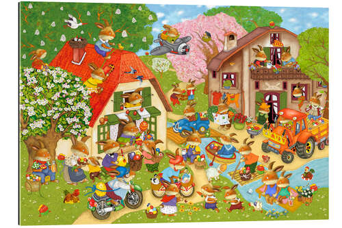 Stampa su plexi-alluminio In Easter bunny village