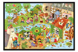 Gerahmter Kunstdruck Kunterbunte Kinderlieder