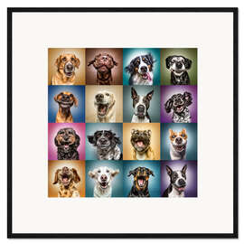 Framed art print Funny dog faces - Manuela Kulpa