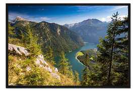 Gerahmter Kunstdruck St. Bartholomä am Königssee am Fuße des Watzmanns