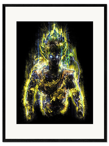 Impression artistique encadrée Goku en super guerrier
