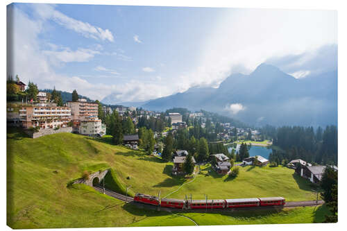 Canvas print Rhaetian Railway in Arosa