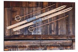 Magnettafel Alte Ski in der Schweiz