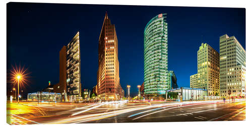 Canvastavla Potsdamer Platz Night Time Panorama