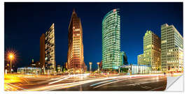 Selvklebende plakat Potsdamer Platz Night Time Panorama