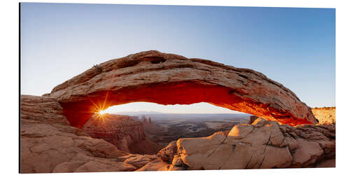 Alubild Panorama von Mesa Bogen bei Sonnenaufgang, Canyonlands, Utah, USA