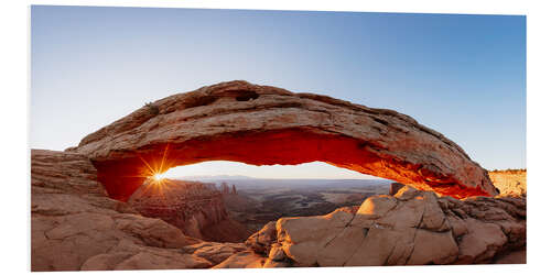 Foam board print Panoramic of Mesa arch at sunrise, Canyonlands, Utah, USA