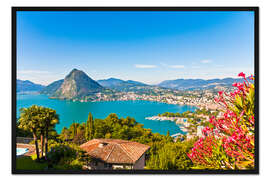 Gerahmter Kunstdruck Lugano am Luganer See