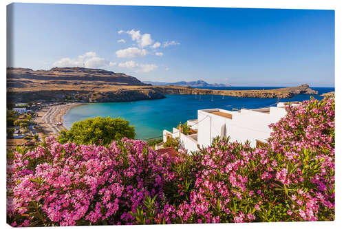 Leinwandbild Lindos auf Rhodos