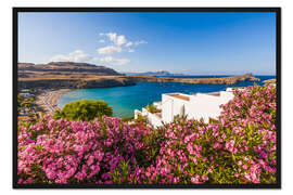 Gerahmter Kunstdruck Lindos auf Rhodos