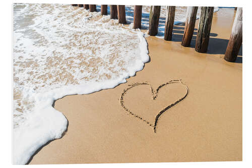 PVC print Heart North Sea beach