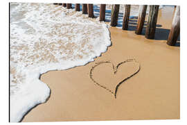 Magnettafel Herz am Nordsee Strand