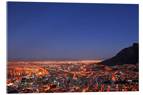 Acrylic print Cape Town at night, South Africa