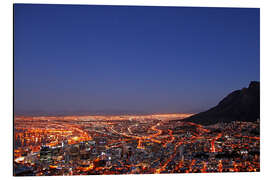 Aluminium print Cape Town at night, South Africa