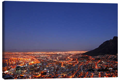 Leinwandbild Kapstadt bei Nacht, Südafrika