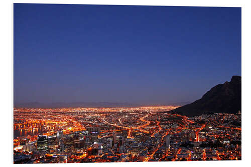 Foam board print Cape Town at night, South Africa