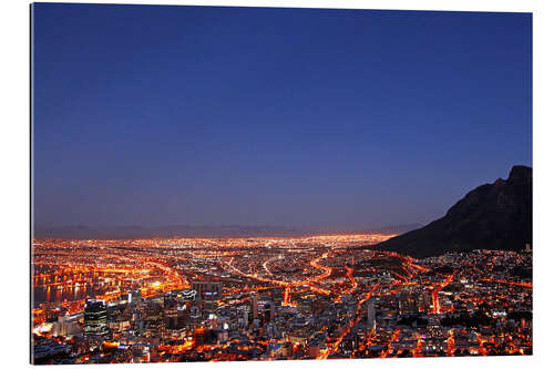 Gallery print Cape Town at night, South Africa