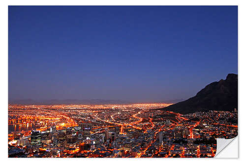 Naklejka na ścianę Cape Town at night, South Africa