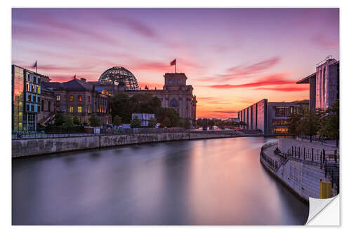 Naklejka na ścianę Berlin Reichstag sunset