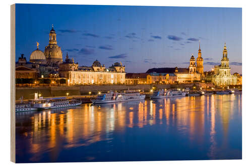 Trätavla Dresden at night