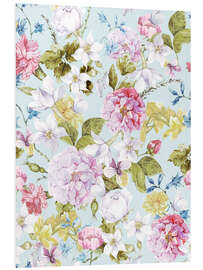 Foam board print Vintage garden flowers