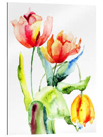 Tableau en plexi-alu Trois tulipes