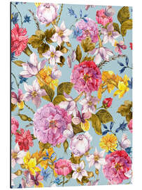 Magnettafel Blumen auf hellblau