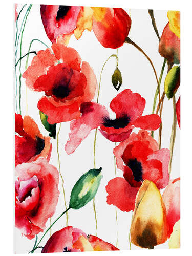 Quadro em PVC Poppy and Tulips flowers