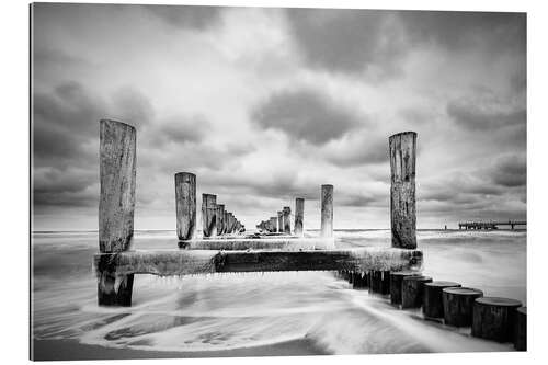 Gallery print Groynes on the Baltic Sea coast in Zingst, Germany