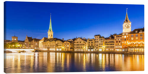 Leinwandbild Zürich bei Nacht