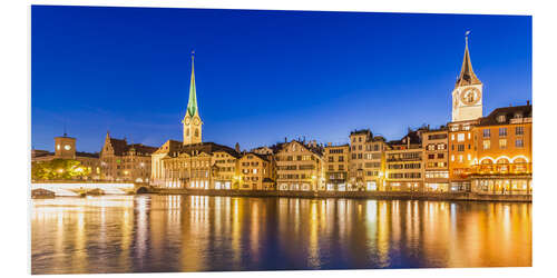 Foam board print Zurich at night