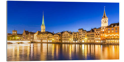 Quadro em plexi-alumínio Zurich at night