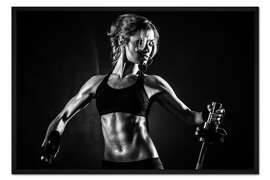 Gerahmter Kunstdruck Sportlerin mit Langhantel II