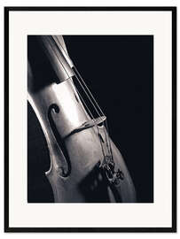 Framed art print Violin on black background