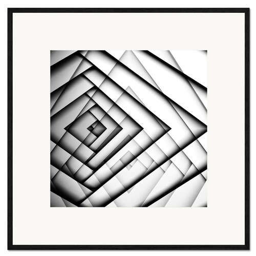 Impressão artística com moldura Mirrored Triangles