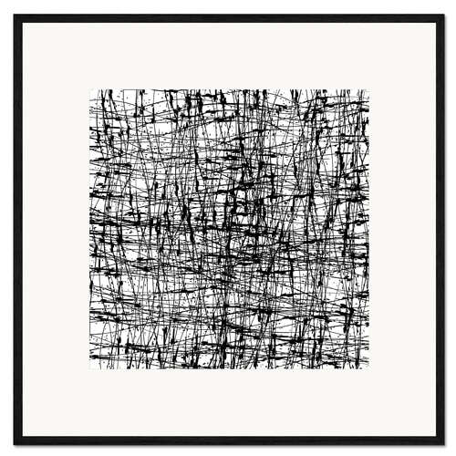Framed art print Black ink texture