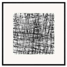 Ingelijste kunstdruk Black ink texture