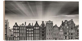 Wood print Amsterdam classic buildings