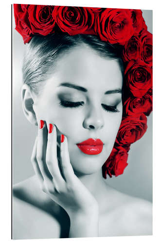 Gallery print Rose lady with red lips